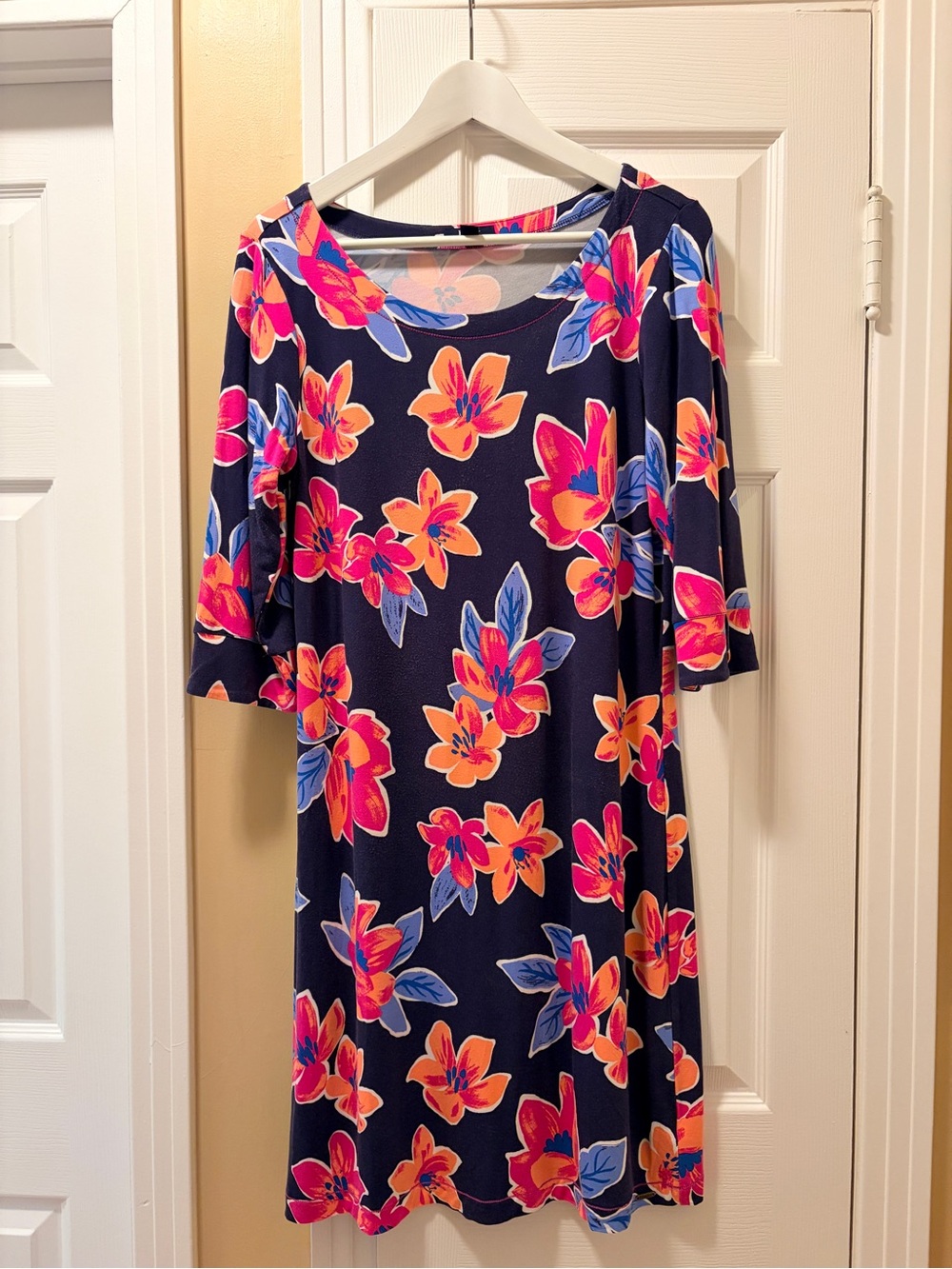Hatley Navy Tunic with Pink & Orange Floral Print